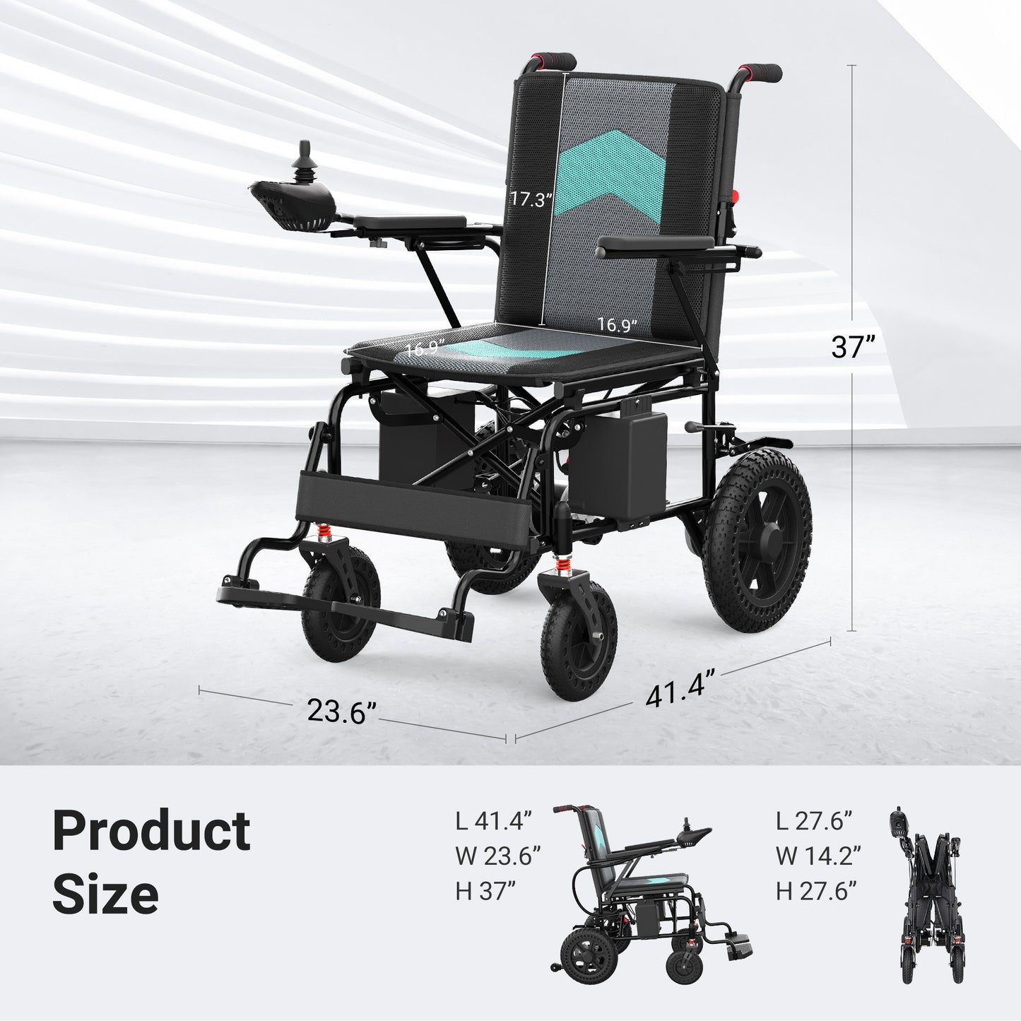 Verpal Foldable Long Range Lightweight Power Wheelchair E310H