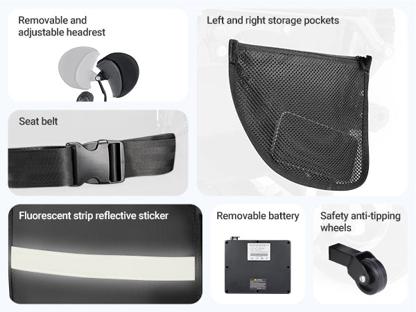 Verpal Upgrade Reclining Foldable Electric Wheelchairs YL9003