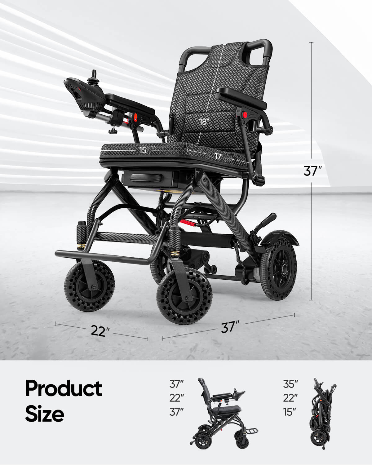 VerPal Super Lightweight Electric Wheelchair A03D