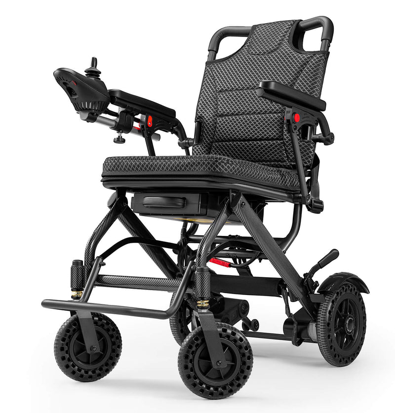 Load image into Gallery viewer,VERPAL Super Lightweight Electric Wheelchair A03D—【38lbs, Intelligent Folding Electric Wheelchair,Travel Size,Airline Approved,All Terrain】
