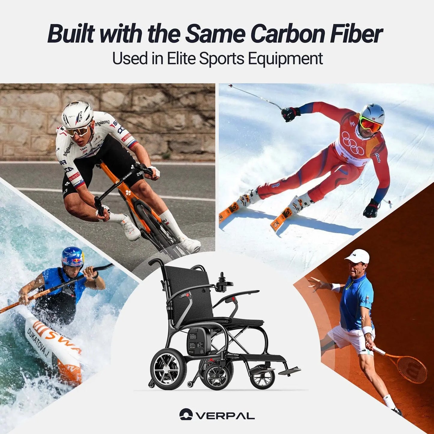 Verpal Lightest-In-Class Carbon Fiber Electric Wheelchair 6101 VERPAL