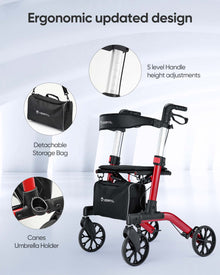 VerPal Foldable Rolling Walker for All Terrain YC313A