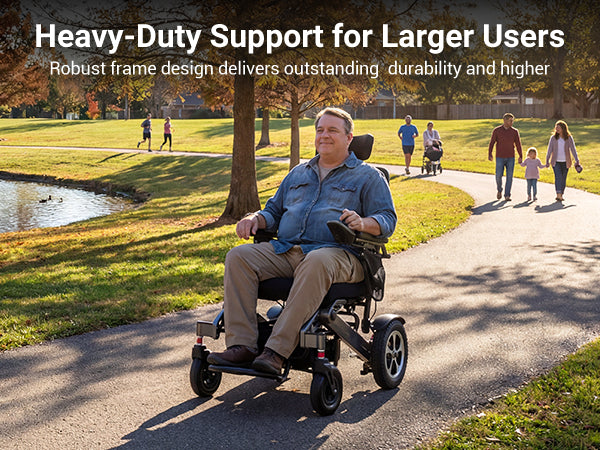 Verpal YL9003 high weight capacity electric wheelchair supporting up to 300 lbs in outdoor use