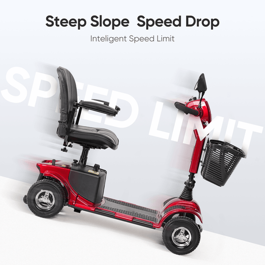 VERPAL 4 Wheel Battery Powered Scooter W3467—【Upgrade Electric Transportation Scooter, with Lights, Basket, Extended Battery】