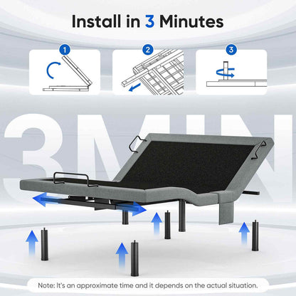 Verpal Queen Adjustable Bed Frame with Zero Gravity and Wireless Remote