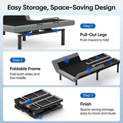 Verpal Queen Adjustable Bed Frame with Zero Gravity and Wireless Remote