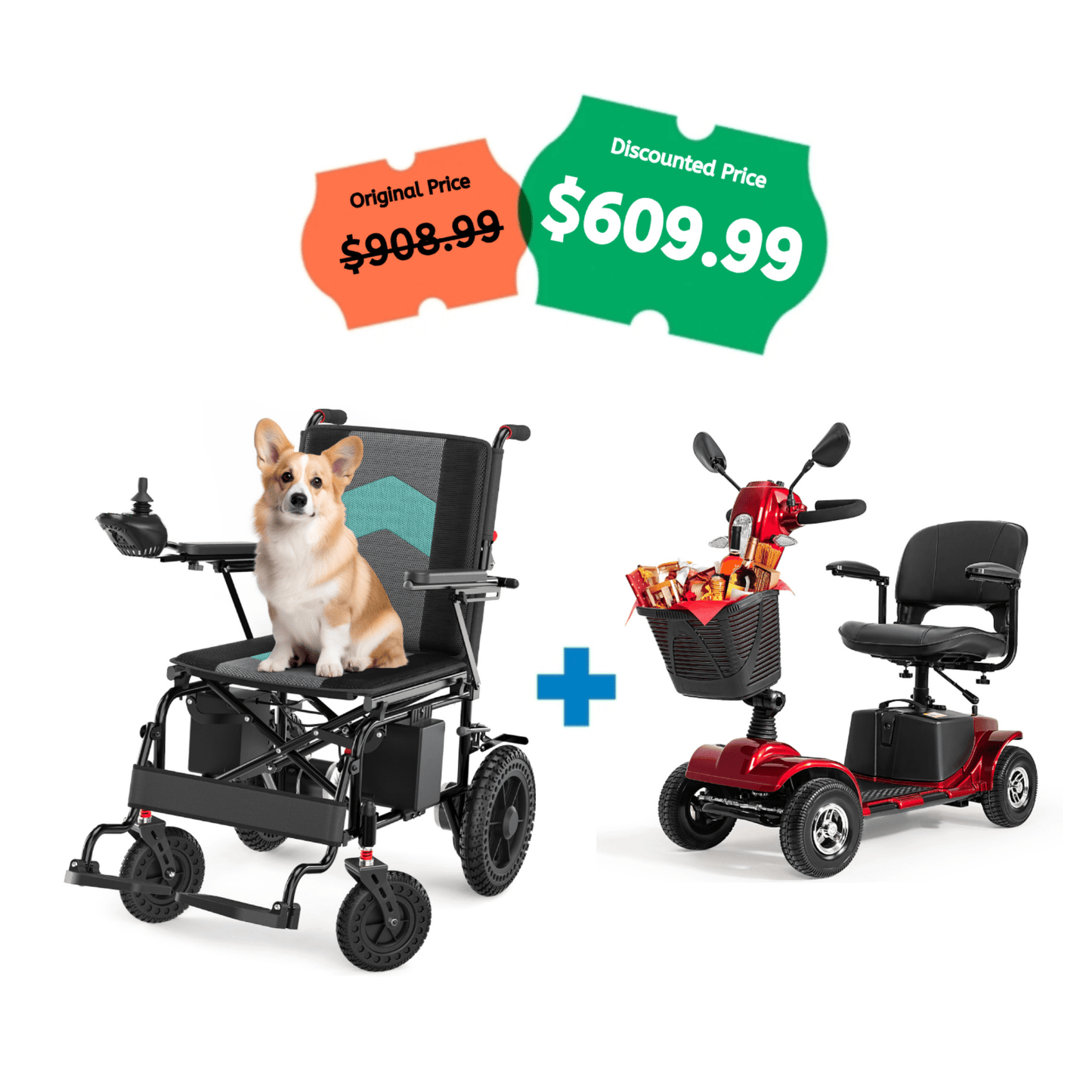 Verpal Two-piece set of Power Wheelchair $409+ Mobile Scooter $499