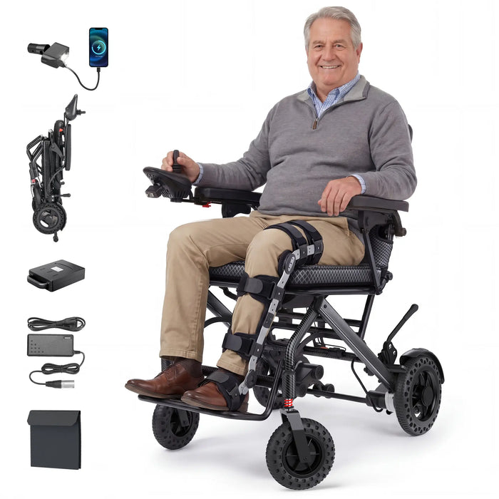 Verpal Upgrade Airline-Approved Lightweight Folding Electric Wheelchair A406