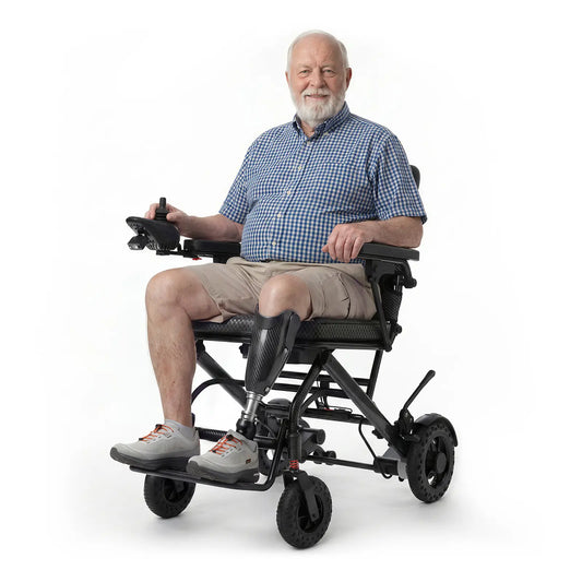 Verpal Wide-Seat Comfort Fast-Fold Electric Wheelchair Capacity  12AH 18.5" Seat