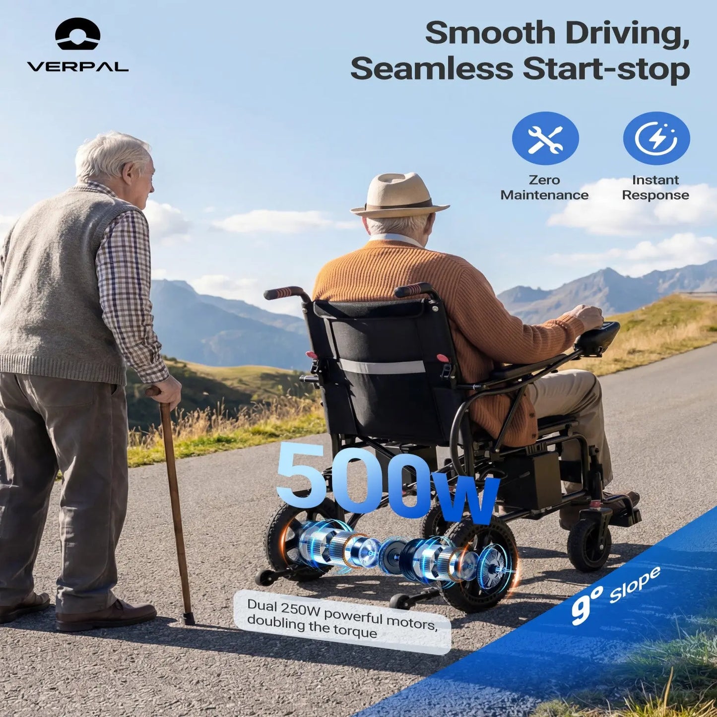 Verpal E310H Folding Heavy-Duty Electric Wheelchair Verpal