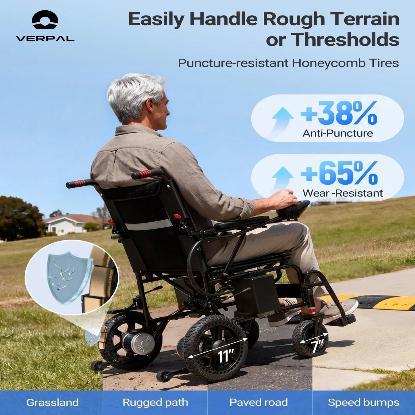 Verpal E310H Folding Heavy-Duty Electric Wheelchair Verpal