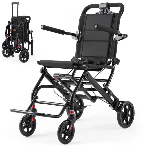 Verpal Ultra Lightweight Transport Wheelchair for Adults with Telescopic Handle DH01413 Verpal