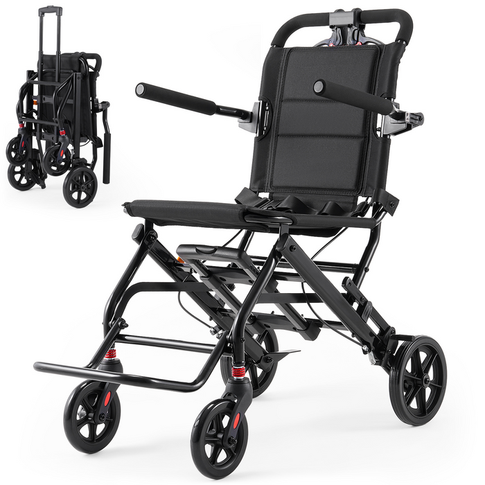 Verpal Ultra Lightweight Transport Wheelchair for Adults with Telescopic Handle DH01413