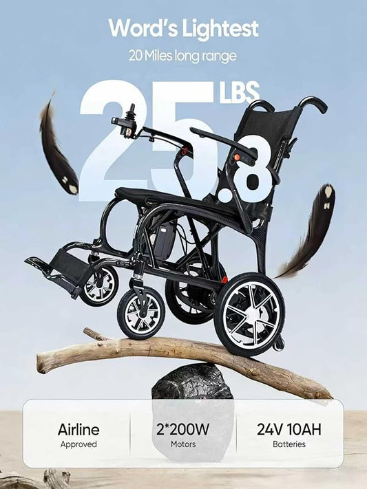 Verpal Lightest-In-Class Carbon Fiber Electric Wheelchair 6101