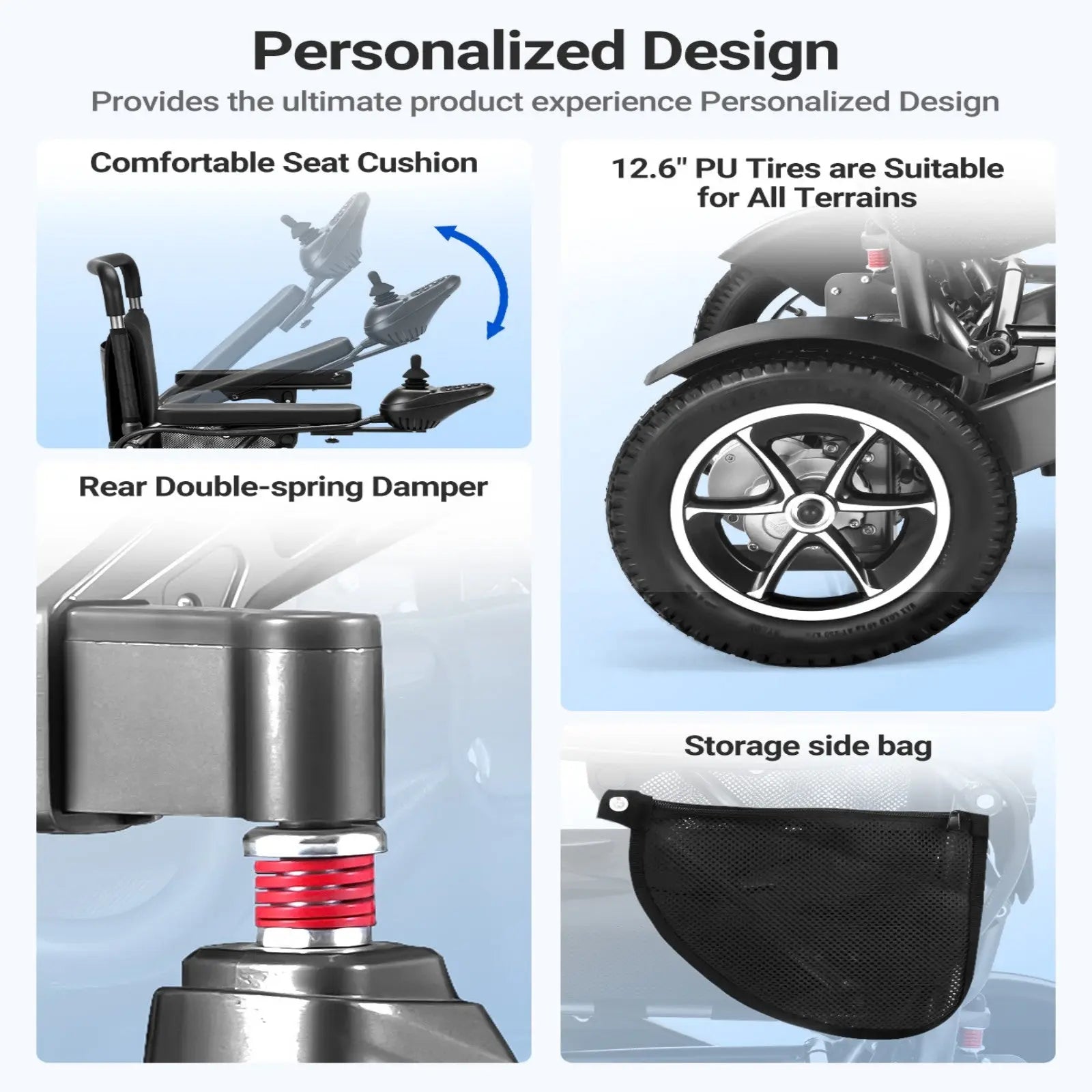 Verpal Lightweight Intelligent Folding Power Wheelchair YL9000 (High capacity） VERPAL
