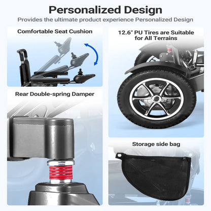 Verpal Lightweight Intelligent Folding Power Wheelchair YL9000 (High capacity） VERPAL
