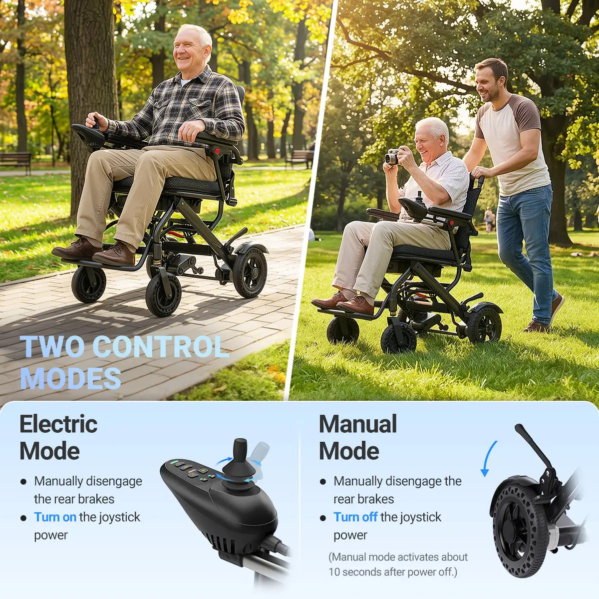 Verpal Upgrade Airline-Approved Lightweight Folding Electric Wheelchair A406