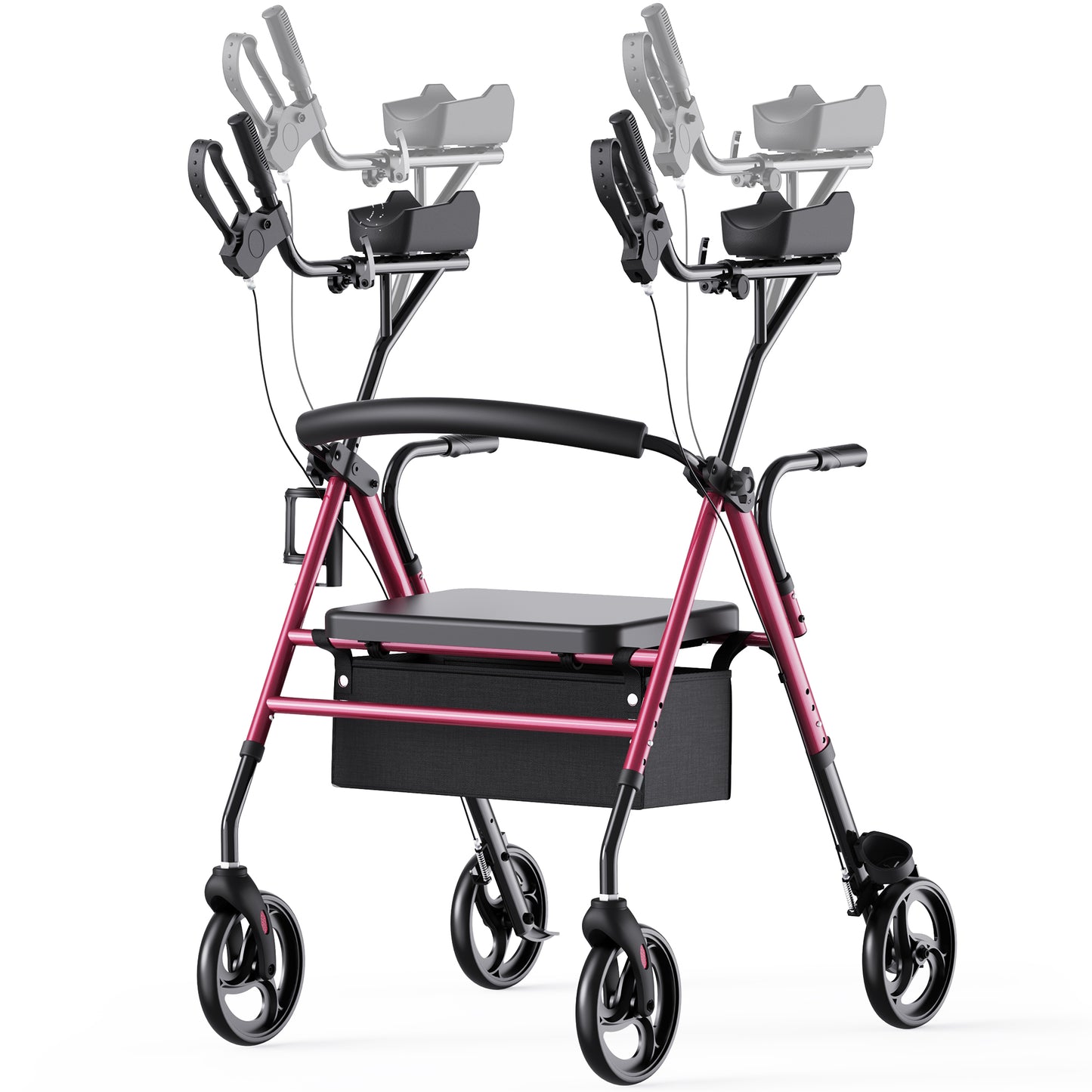Verpal Dual-Use Upright Rollator Walker with Seat C1334A