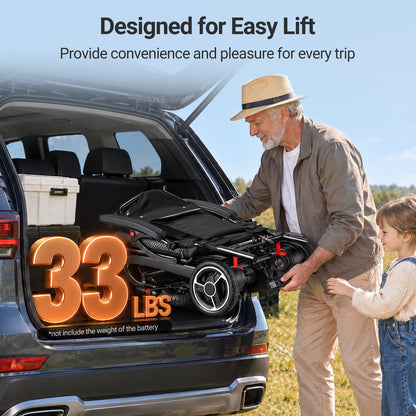 Verpal Comfort Lightweight Carbon Fiber Electric Wheelchair with Airline-approved