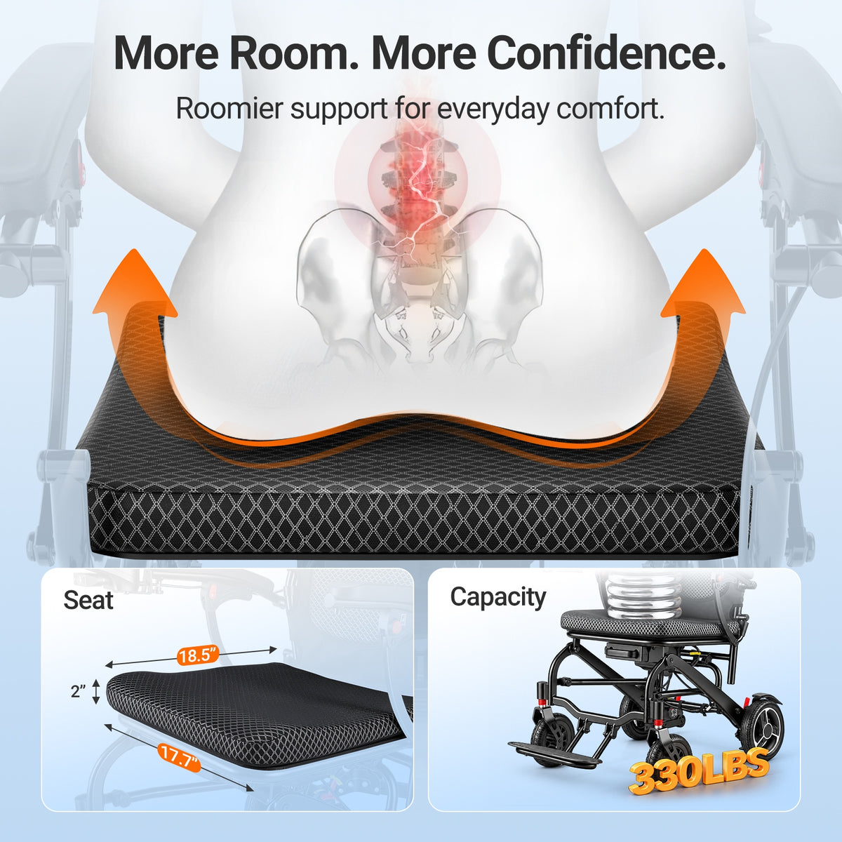 Verpal Comfort Lightweight Carbon Fiber Electric Wheelchair with Airline-approved