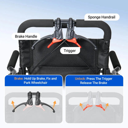 Verpal Ultra Lightweight Transport Wheelchair for Adults with Verpal Ultra Lightweight Transport Wheelchair for Adults with