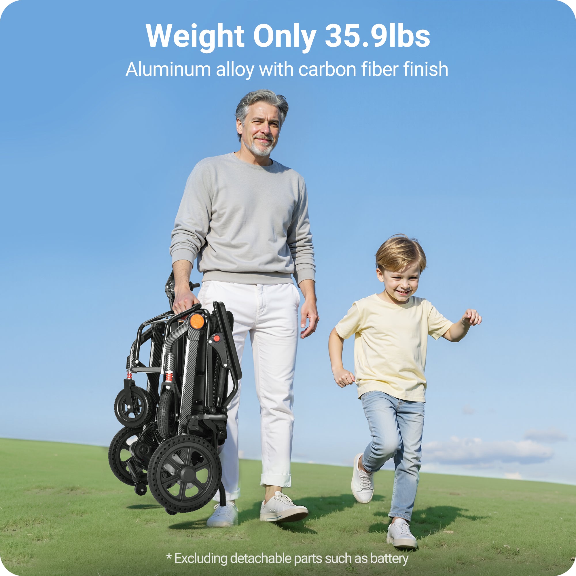 Verpal Long-Range Lightweight Electric Wheelchair with Powerful