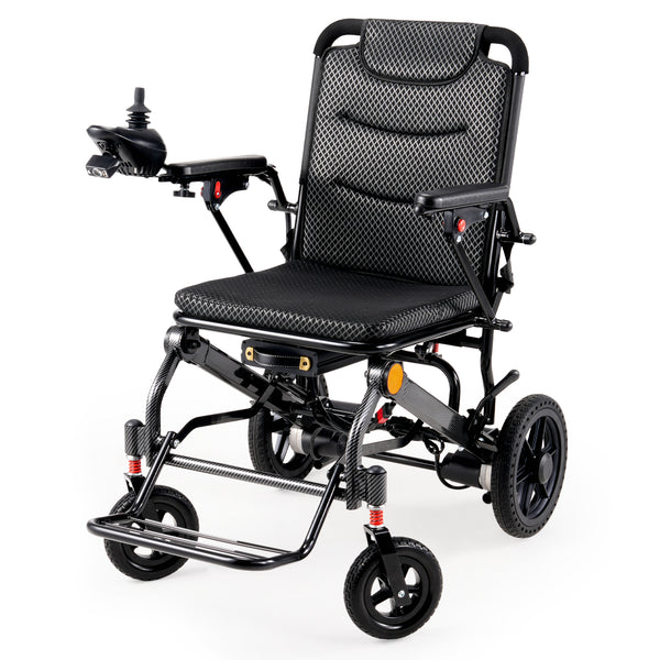 Verpal E100Y long range electric wheelchair with comfortable wide seat and joystick control