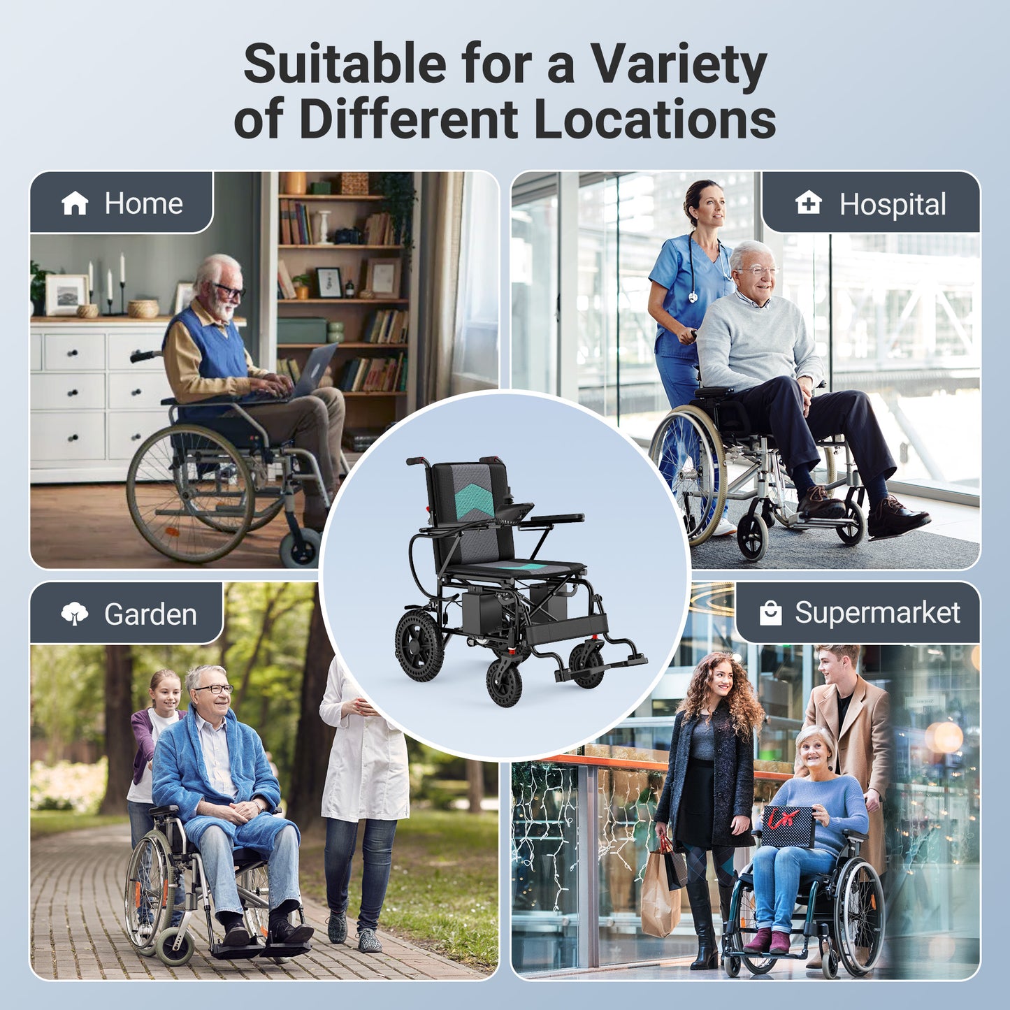 Verpal Foldable  Long Range Lightweight Power Wheelchair E310H