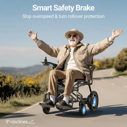 Verpal Motor Upgrade Lightweight Carbon Fiber Power Wheelchair HC820N