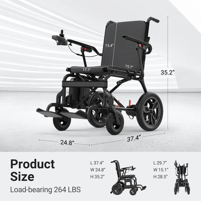 Verpal Motor Upgrade Lightweight Carbon Fiber Power Wheelchair HC820N