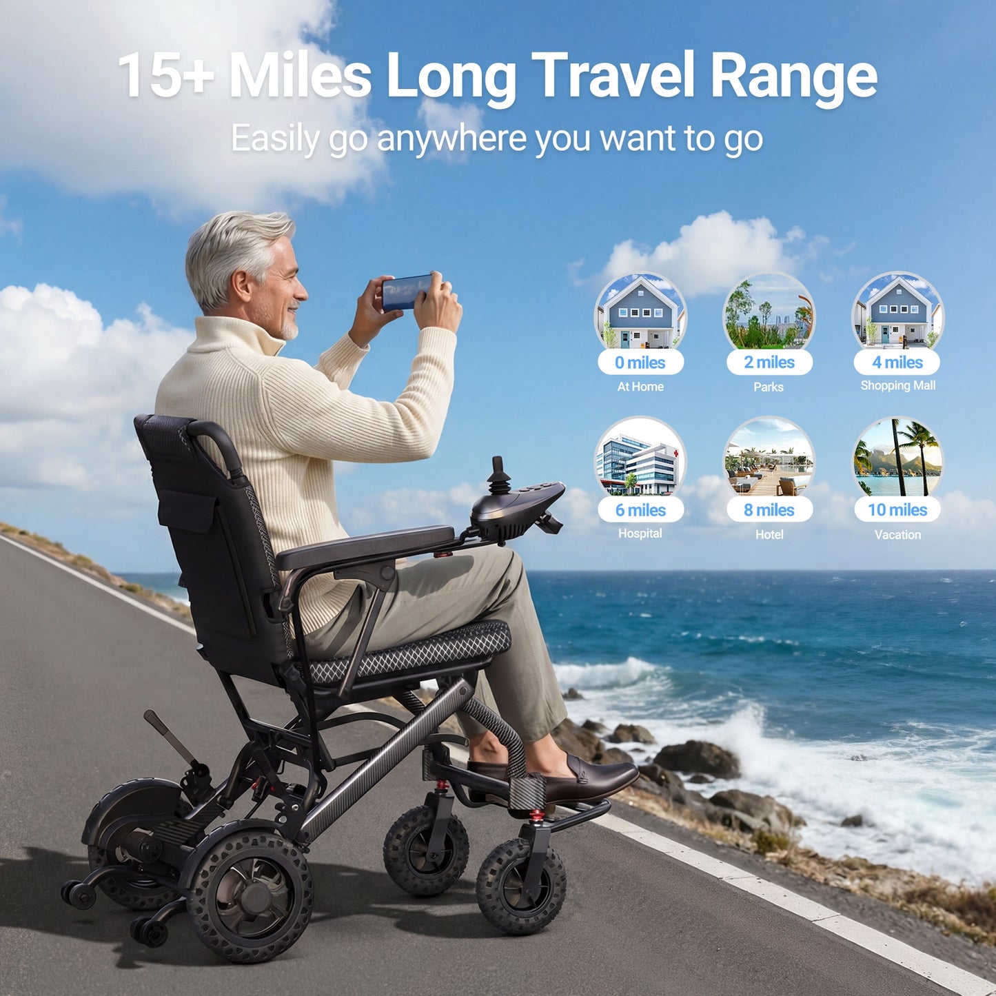 Verpal Upgrade Airline-Approved Lightweight Folding Electric Wheelchair A406