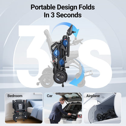 Verpal Travel Size Lightweight Folding Electric Wheelchair K04