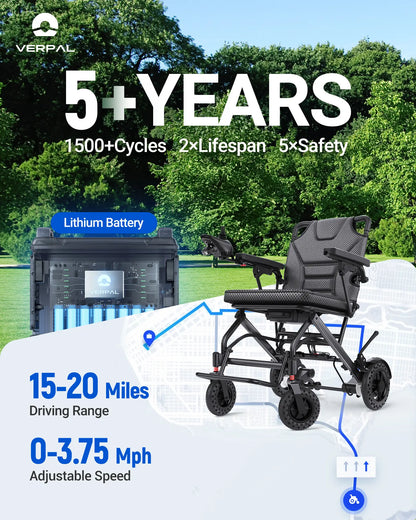 Verpal Travel Size Lightweight Folding Electric Wheelchair K04