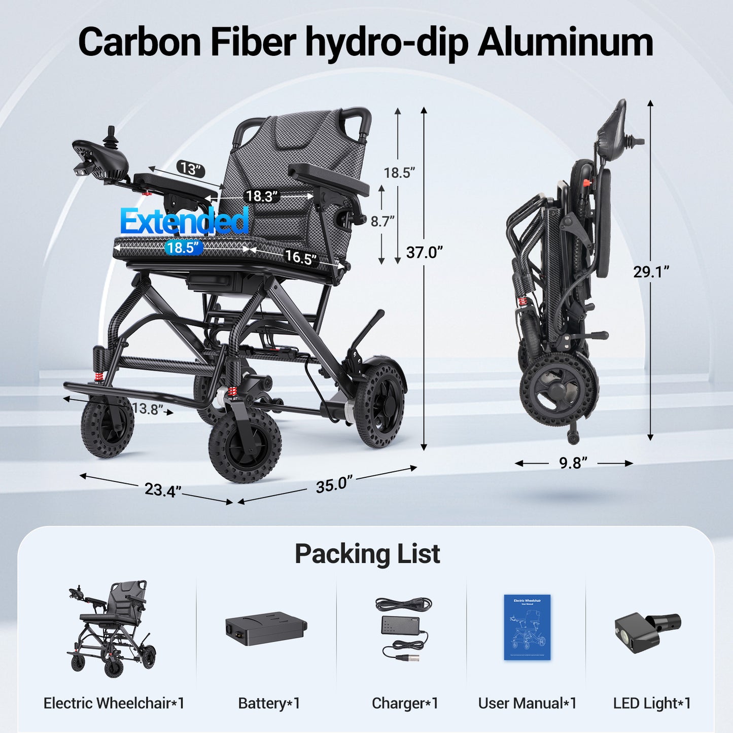 Verpal Travel Size Lightweight Folding Electric Wheelchair K04