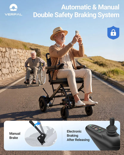 Verpal Wide-Seat Comfort Fast-Fold Electric Wheelchair Capacity  12AH 18.5" Seat -  K04 Verpal