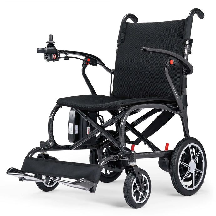 VERPAL Lightweight Carbon Fiber Electric Wheelchair 6101—【Only 25.8lbs,Intelligent Folding,All Terrain,Airline Approved】