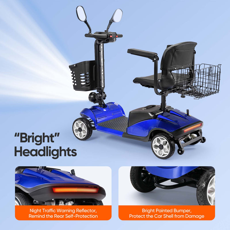 Load image into Gallery viewer,VERPAL 4 Wheel Scooter with Display YL09B—【Foldable Electric Scooter,Heavy Duty Travel Model with Lights, Basket, and Long-Lasting Extended Battery 】
