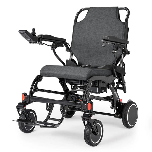 VERPAL Wireless Charging and LCD Display  Electric Wheelchair DC01 — 【43lbs, Lightweight Carbon Fiber,20 Miles Long Range,All Terrain,Portable,Airline Approved】