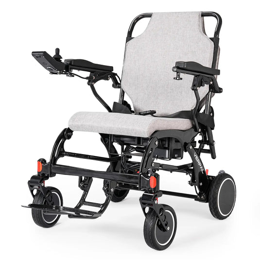 VERPAL Wireless Charging and LCD Display  Electric Wheelchair DC01 — 【43lbs, Lightweight Carbon Fiber,20 Miles Long Range,All Terrain,Portable,Airline Approved】