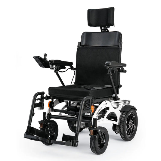 VERPAL Reclining Foldable Electric Wheelchairs D08—【Longest Range 15 Miles,Airline Approved,Dual 10AH Lithium Batteries,500W Motor】