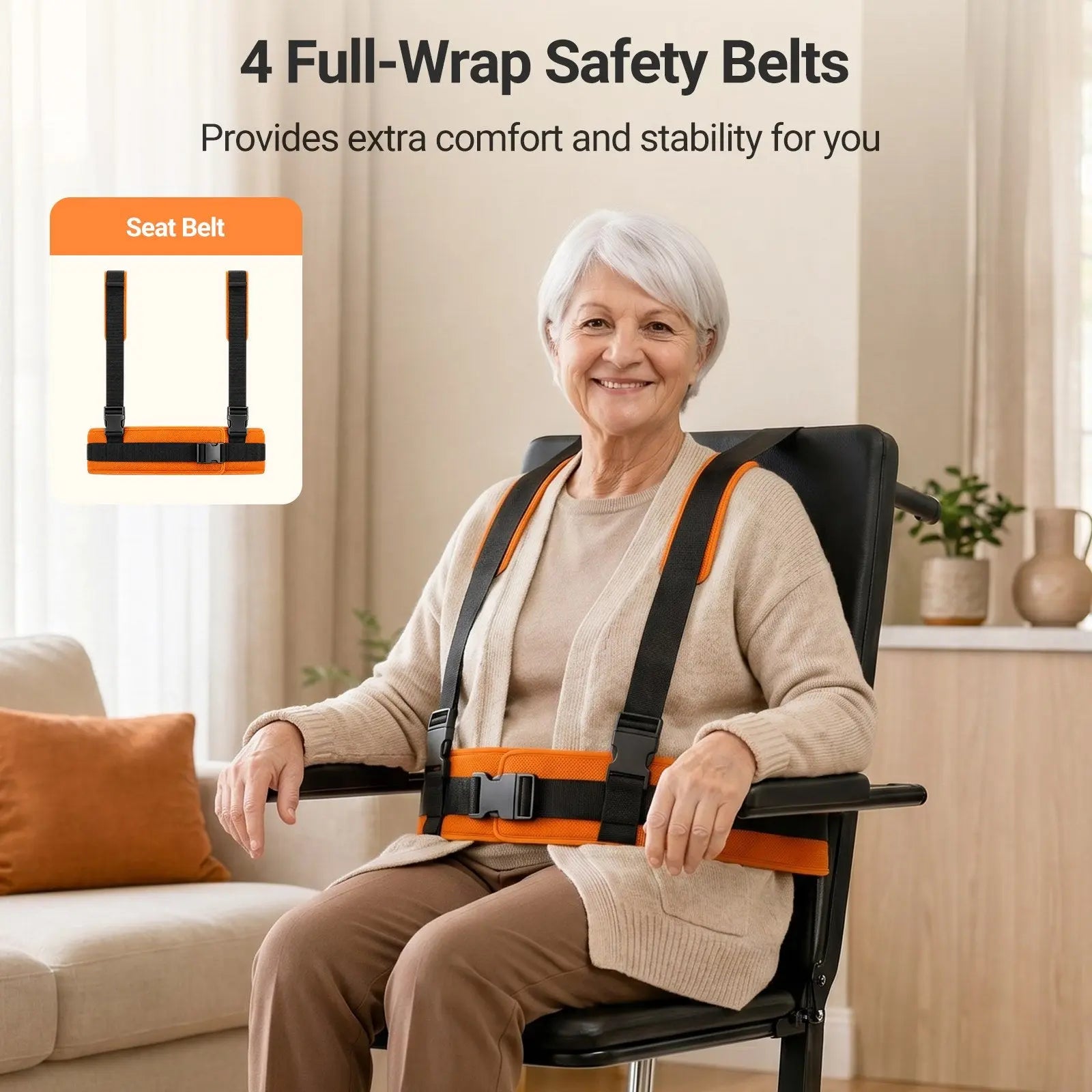 Verpal Caregiver-friendly Heavy-Duty 450lbs 4-Wheel Non-Slip Electric Chair Lift VERPAL