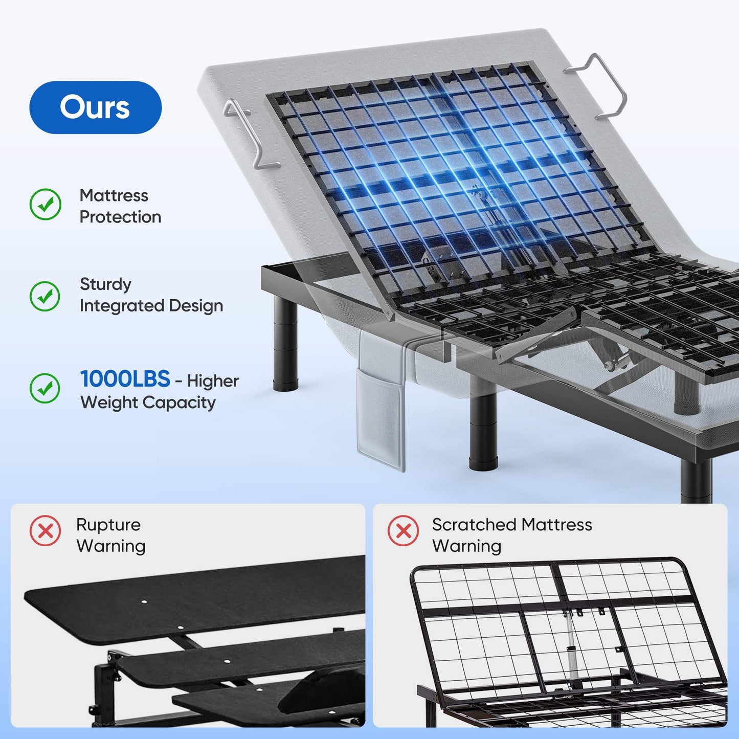 Verpal Zero Gravity Adjustable Bed Frame with Massage and Wireless Remote