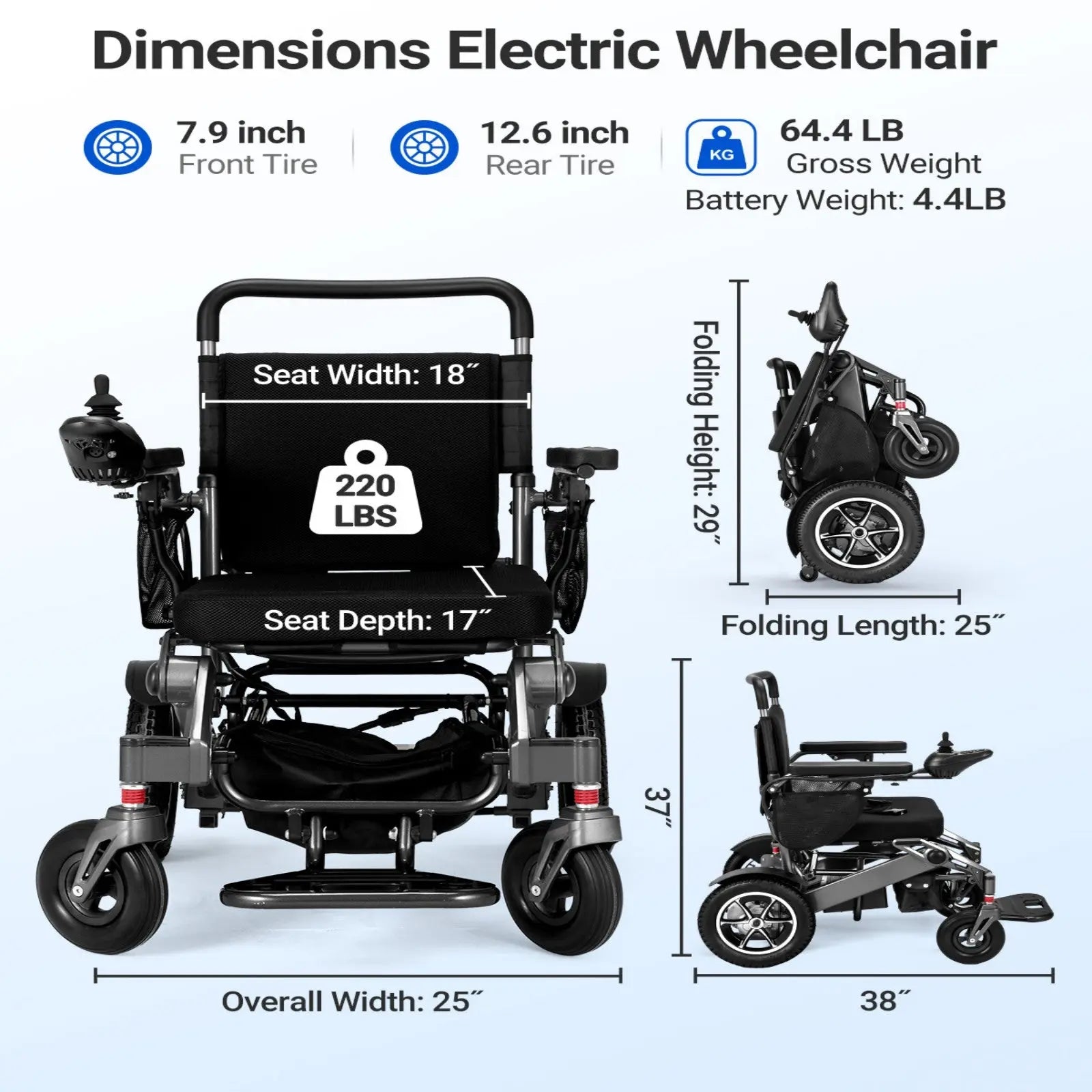 Verpal Lightweight Intelligent Folding Power Wheelchair YL9000